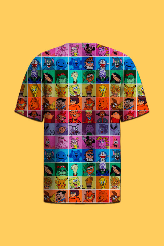 90's Cartoons Pattern-01 Oversized Tee