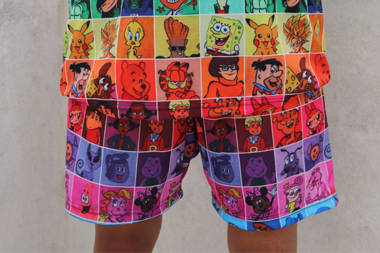 90's Cartoons Pattern Shorts