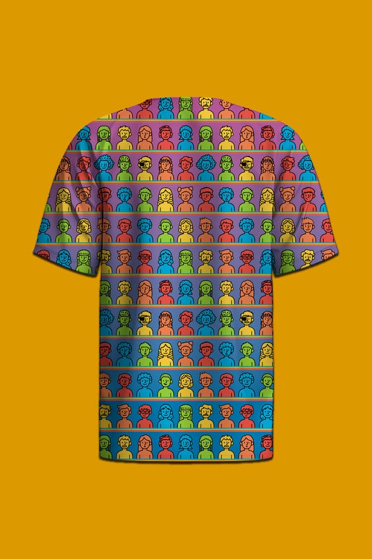 Satrangi Log Pattern T-Shirt
