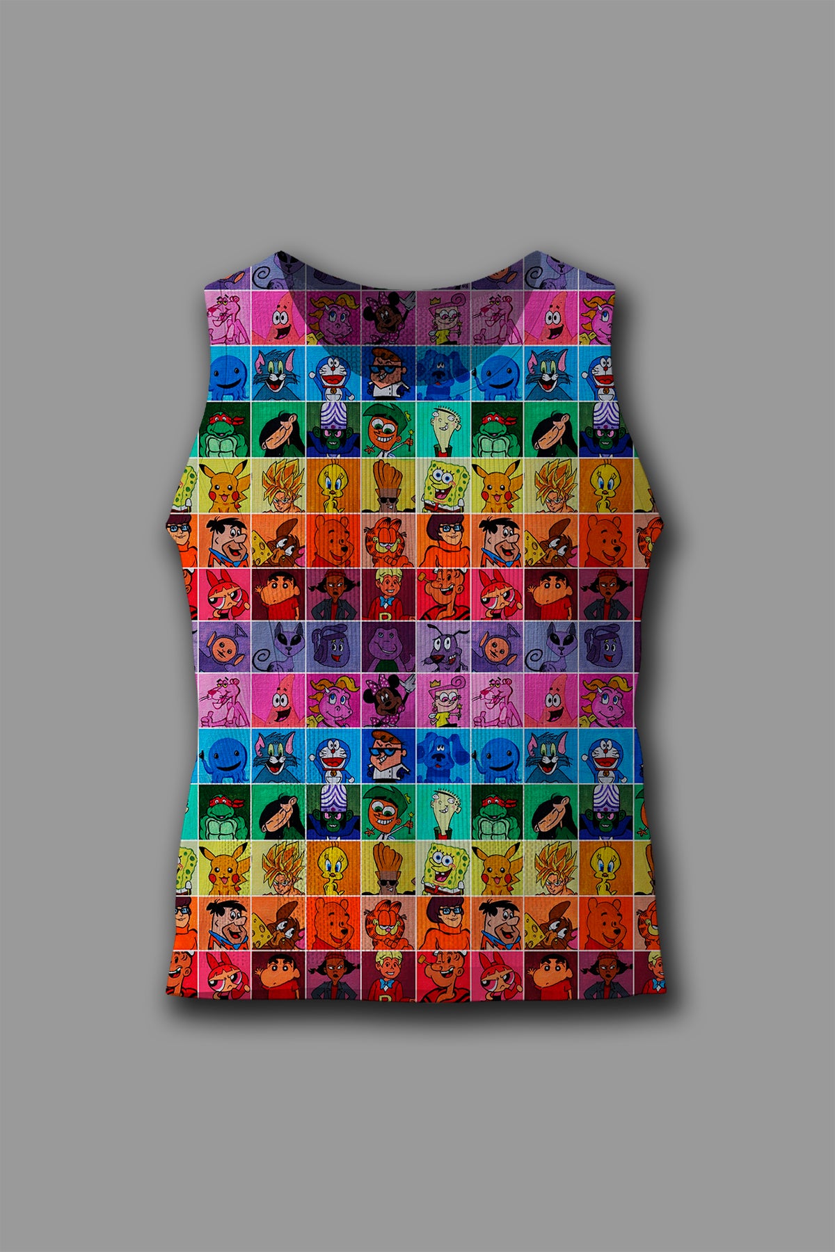 90's Cartoons Pattern Crop Tank