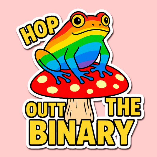 Hop Out the Binary -Sticker (4x4 in)