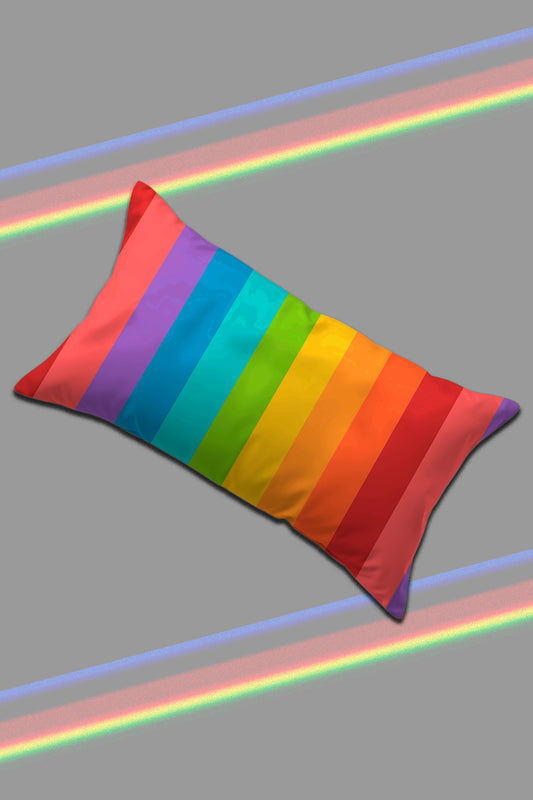 Traditional Pride Flag Pattern Pillow Cover (18x28 in)