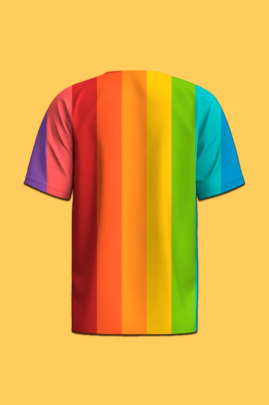 Traditional Pride Flag Pattern Oversized Tee