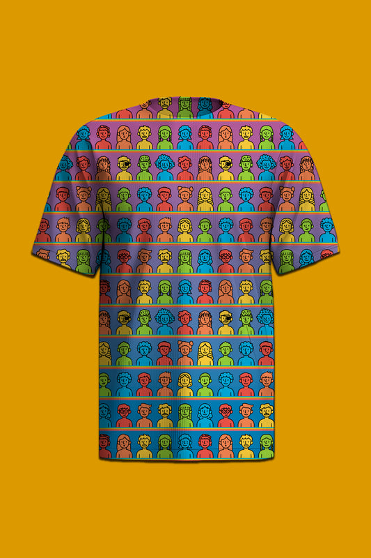 Satrangi Log Pattern T-Shirt