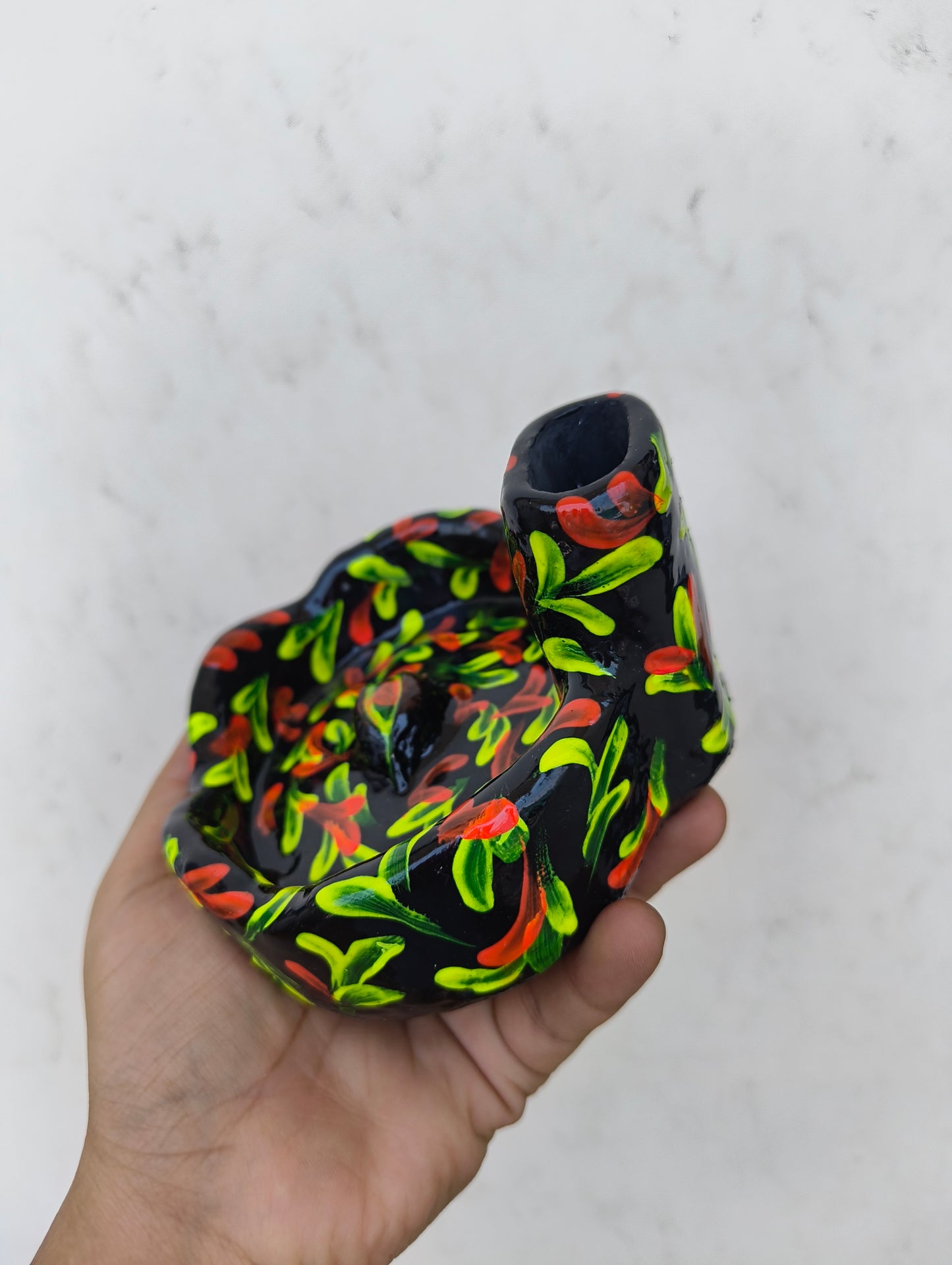 Neon Ashtray with Lighter Holder