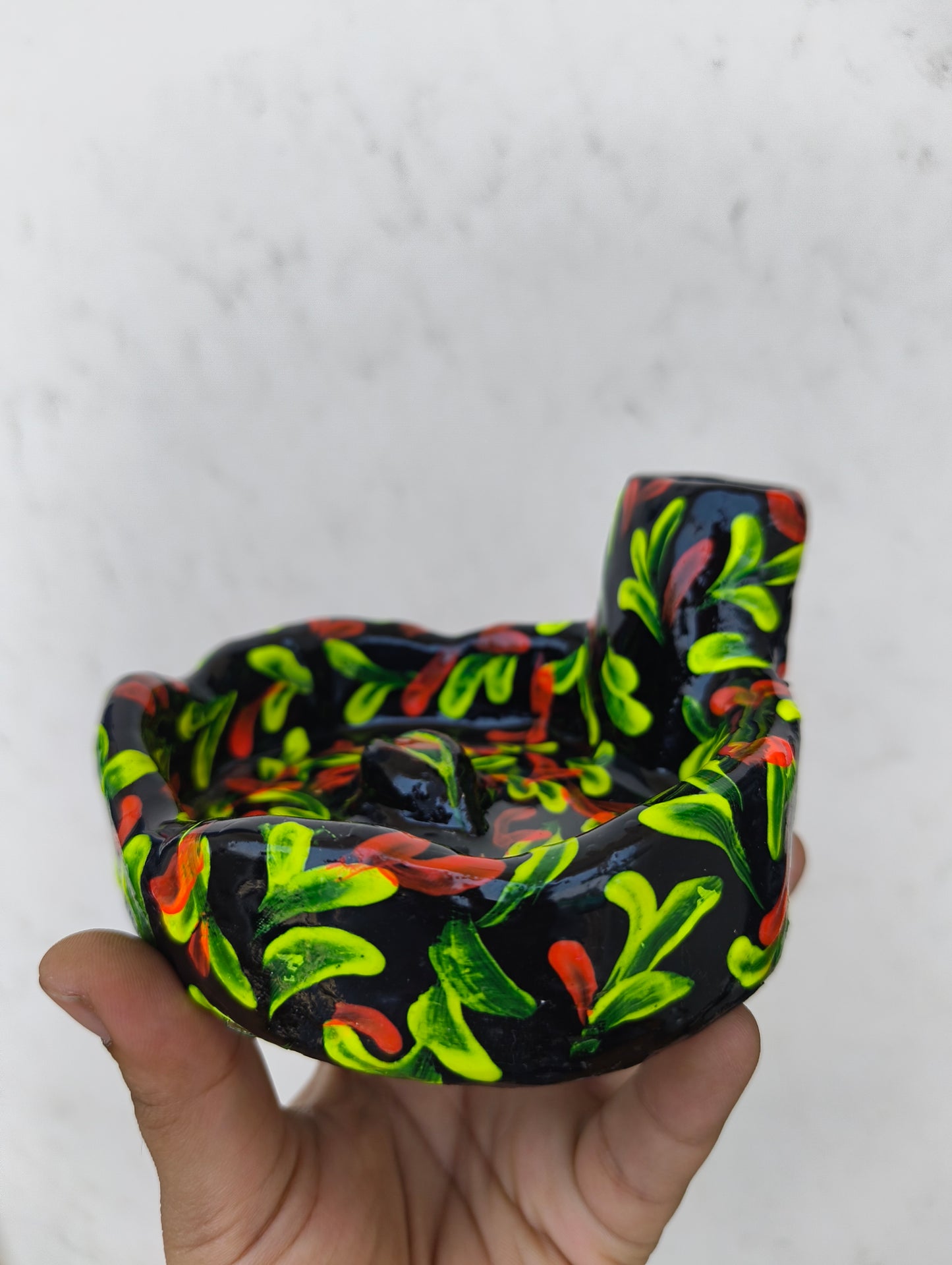 Neon Ashtray with Lighter Holder